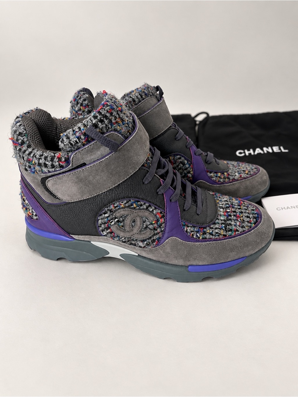 RARE Chanel Tweed High-Top Sneakers EU 40 | Womens